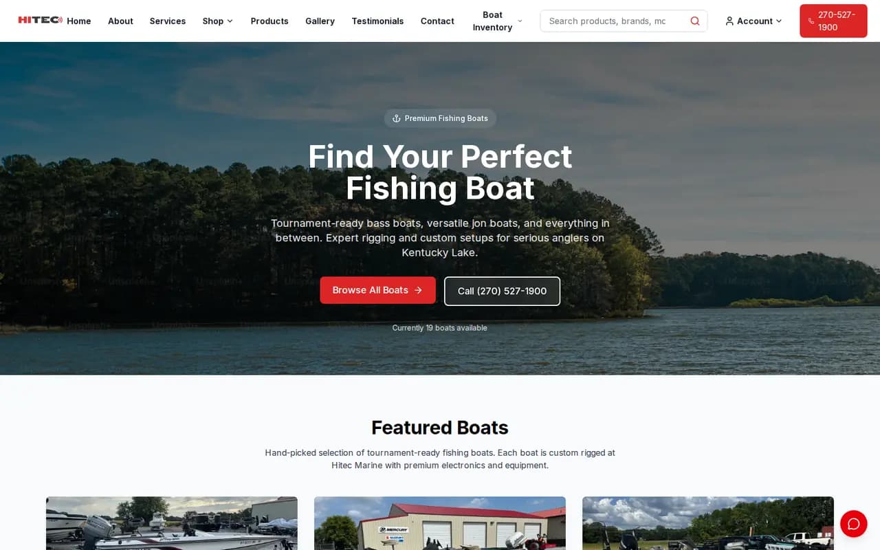 Hitec Marine boat inventory page synced from HelmDMS