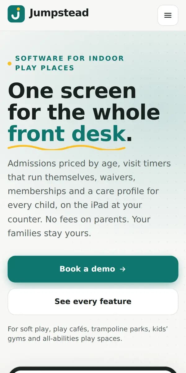 Jumpstead website on a phone