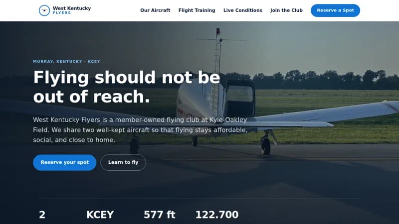 Screenshot of the WK Flyers website (wkflyers.com)